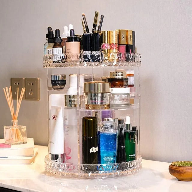 360° Rotating Makeup Organizer Stand - Cosmetic Holder Acrylic