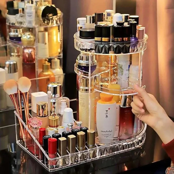 360° Rotating Makeup Organizer Stand - Cosmetic Holder Acrylic