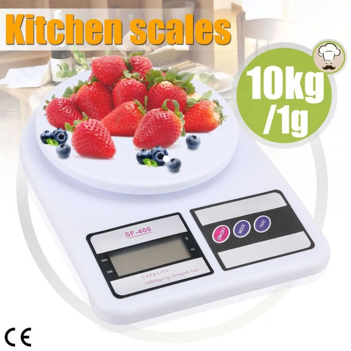 Electronic Digital Kitchen Scale 10Kg Capacity